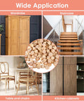 Application of 100 Pack Three Eighth Inch Wood Plugs For Screw Holes in furniture and cabinets shown in split image