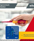 VDE Insulated Slotted And Phillips Slim Fix Screwdriver Set in use with ergonomic handle on a screw
