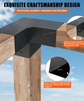 3 Way Pergola Brackets Kit For 5.5x5.5 To 6 Inch Lumber Outdoor Use Heavy Duty Galvanized Steel Corner Brackets With Matte Black Powder Coat