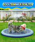 Epic Non Slip Splash Pad For Kids And Pets Thickened Sprinkler Pool Play Mat in use by two dogs in a backyard