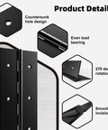 Heavy Duty Piano Hinges 2 Pack 8 Inch By 3 Inch Open Width Solid Stainless Steel Continuous Hardware with countersunk holes.