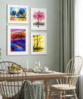 Dining room with framed art using 100 Pcs Sublimation Blanks For Picture Frames Eight Point Five By Eleven Inch Canvas Sheets
