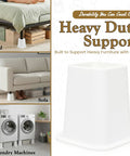 No Sweat Heavy Duty 6 Inch Bed Risers Set Of 4 White Stackable Furniture Boosters under bed, sofa, and laundry machines.