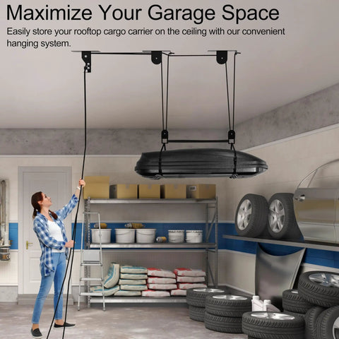 Upgrade Garage Ceiling Hoist System For Overhead Storage Beefed Up Heavy Duty Pulley Lift Holds Up To 150 Lbs