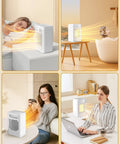 Compact Indoor Electric Space Heater 1200W PTC Fast Heating used in bedroom, living room, and office, Milky White.