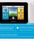 Wireless Home Weather Station With Color Display Indoor Outdoor Thermometer And Temperature Sensor showcasing forecast data.