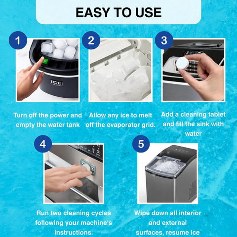 Ice Maker Cleaner Tablets 24 Count For One Year Descale And Rinse Quick Dissolving Tabs for ice maker cleaning steps