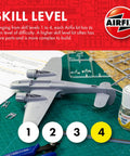 Australia 1/24 Scale Supermarine Spitfire Mk 8 Plastic Model Kit unassembled with skill level chart and tools displayed