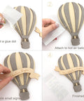 Instructions for assembling Wooden Hot Air Balloon Monthly Milestone Cards For Babies, My First Year Sign.