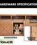 Mini Brushed Nickel Sliding Barn Door Hardware Kit for Two Doors with 54 Inch Flat Track, shown on wooden cabinet