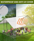 Heavy Duty Large Metal Chicken Coop With Cover Outdoor Run And Spire Roof Enclosure with waterproof and UV protection