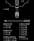 Kraft Form Kompakt 400 17-Piece T-Handle Screwdriver Set diagram showing components and code number 057470