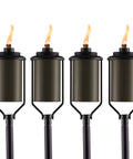 Easy Install 4-Pack Bronze Metal Torches For Outdoor Patio Lawn Garden Lighting 65 Inch Weather Resistant With Long Lasting Wick And Snuffer No Fuss Setup