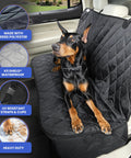 Back Seat Dog Car Cover Without Hammock 54 Inches Wide Waterproof Non Slip Heavy Duty Seat Protector with dog seated