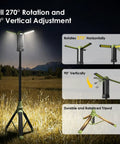 Rechargeable Camping Lantern With 9000mAh Battery, Adjustable 270-Degree Horizontal And 90-Degree Vertical Light on tripod
