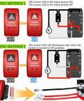 LED Hazard Warning Rocker Switch 5 Pin SPST 12V On Off Emergency Stop Switch With Red Cover Waterproof Toggle wiring diagram