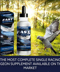 Fast Pigeon Energy Boosting Liquid Supplement With Vitamins And Minerals For Birds 60 Ml bottle and package in nature setting