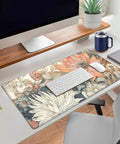 Large Boho Floral Desk Pad 31.5 By 15.7 Inches With Non Slip Rubber Base For Gaming Mouse Keyboard And Laptop Extended Desk Mat