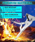 10 Inch Heavy Duty Locking Sheet Metal Clamp For Welding And Metalwork With Adjustable Opening Nickel Plated Carbon Steel