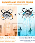 5 Pc Ceiling Fan with Lights Remote Control 25 inch Black 6 Speeds 3 Light with forward and reverse modes for winter and summer.
