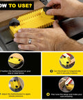 Heavy Duty Universal Featherboard For Table Saw Woodworking Grips Like An Iron works on blade, showing setup and use instructions.