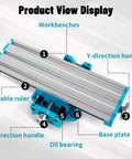 XY Axis Slide Vise Pro Grade Cross Worktable Clamp for Milling And Drilling Machines BG-6880 with handles and ruler guides