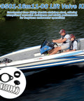 Outboard Poppet Valve Repair Kit For High HP Marine Motors 90 115 130 150 175 200 225 250 300 Includes Washer Bushing And Pressure Control Spring With Easy Install Guide shown with boat on water