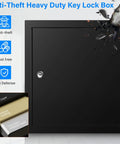 100 Key Lock Box With Anti Theft Safe Cabinet Beefy Steel Build Key Tags Wall Mount Key Organizer For Car Garage Home Office Rental Business Use Easy Secure Key Management front view