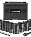 1/2 Inch Drive Lug Nut Removal Kit With 10 Piece Wheel Lock Remover Set for Stripped Rusted Frozen Bolts, case and sockets