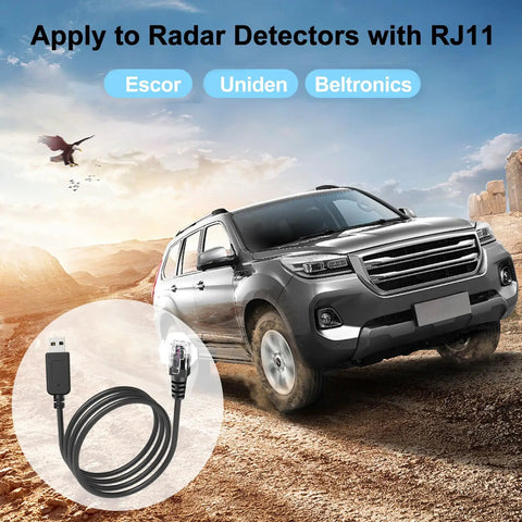 Radar Detector Power Cable USB To RJ11 Plug For Escort Radenso XP Uniden Beltronics Cobr Whistler Replacement Cord 3 3ft