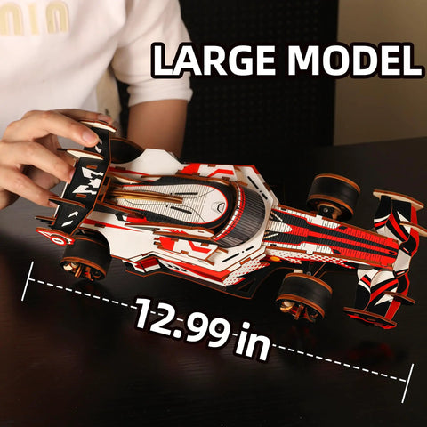 Remote Control F1 Car Kit With 3D Wooden Puzzle For Adults Do It Yourself Mechanical Model Kit Six Plus Hour Build Sleek Gift For Men Christmas Birthday, 12.99 in wooden RC car