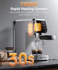 20 Bar Espresso Machine With Milk Frother For Rich Crema At Home, Lightning Fast 30 Second Preheat, 1350W High Pressure Coffee Maker