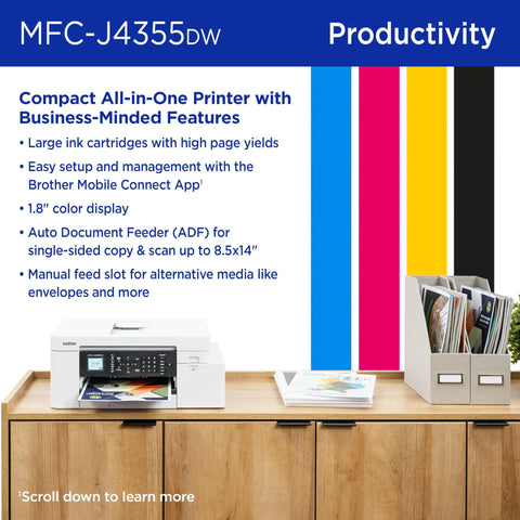 INKvestment 4355 Wireless Color Inkjet All In One Printer With 1.8 Inch Color Display And Manual Feed Slot