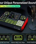 All-In-One Podcast And Streaming Studio Bundle With Audio Mixer And 3.5mm Condenser Microphone, Voice Changer, Noise Reduction