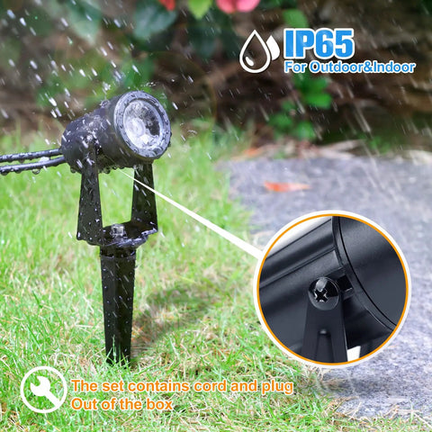 Four Pack Low Voltage Outdoor Uplights And Spotlights With Transformer And 75ft Cable, Waterproof Landscape Lighting For House