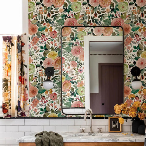 Floral Pattern Self Adhesive Vinyl Wallpaper For Dresser And Cabinets No Fuss Oil And Water Resistant Drawer Liner With Grid Backing Easy Peel And Reposition White Camellia 118.1 Inch By 17.3 Inch