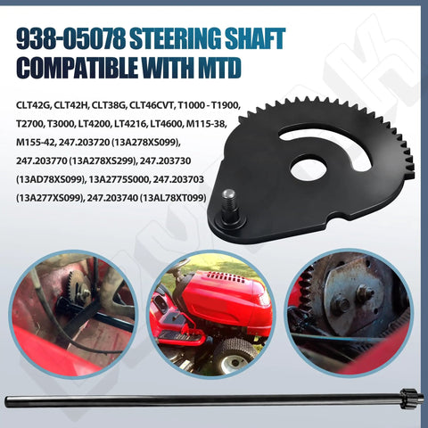 Plug-And-Play Steering Shaft And Gear Assembly For MTD Troy-Bilt Yard Machines Bolens Lawn Tractors with washer