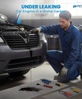 Heavy Duty Oil Absorbent Pads Suck Up Grease And Fuel Like A Champ, Tear Resistant Hydrophobic Mats catching oil under leaking car engine.
