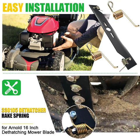 Dethatcher Rake Spring Replacement 6 Pack For 16 Inch Dethatching Mower Blades Compatible With Arnold Power Blade and Mastercraft.