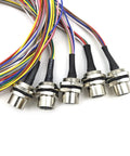 5-Pack M12 8-Pin A-Coded Female Connector Cable Industrial Grade IP67 Waterproof Back-Mount Unshielded Straight Aviation Socket