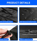 Close-up of Hella Tough Weatherproof Electric Vehicle Charger Cover For Tesla Wall Connector showing zipper and 420D fabric details.