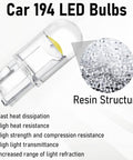 30 Pack 194 LED Bulbs T10 Wedge COB Ultra Bright 6000K Cool White For License Plate, Interior, Dashboard And Dome Lights, Error Free