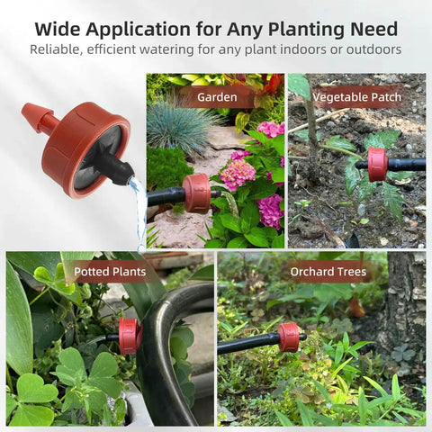 30 Pack 1 GPH Pressure Compensating Drip Emitters For Spot Watering Self Cleaning Constant Flow Irrigation Heads in garden setup
