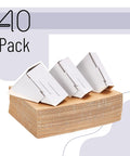Adjustable Cardboard Corner Protectors For Shipping And Packing Edges Fits One Inch One And A Half Inch And Two Point One Inch Frames 40 Pack Reusable Thick Corrugated Cardboard Edge Protectors For Frames showing stacked and assembled protectors.