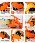 Heavy Duty Floor Tape Applicator For Driveways And Warehouses With Manual Push Marking Tool Non Slip Grip Adjustable Pressure Reusable Tape Roller Workhorse Includes Three Refill Rolls For Aisles And Sports Courts, orange tape loading steps