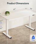 Electric Adjustable Workbench With 55 By 28 Inch Desk And Smooth Height Adjustment From 28 To 46 Inches Four Memory Presets