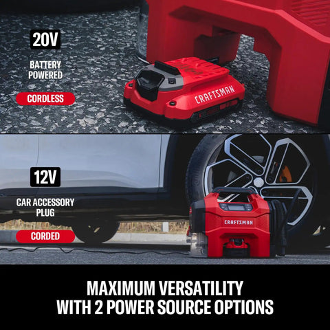 Badass 3 In 1 Cordless Tire Inflator And Portable Car Vacuum With Bright Led Work Light heavy duty unit with 20V and 12V options.