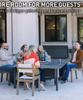 Group gathered around the Surround Extend For Bonfire Ranger Fire Pit Table Space Upgrade Outdoor Backyard Party Accessory.