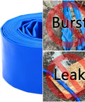 Beefy Heavy Duty 3 Inch By 100 Foot Pool Backwash Hose Lay Flat Blue PVC Water Discharge Tube, leak and burst resistant