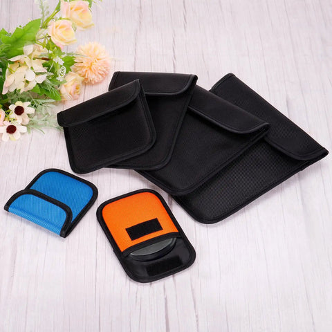 Two Pack Lens Filter Case For 25mm To 58mm Filters, Portable Camera Filter Pouch, Tough Nylon, Waterproof And Scratch Resistant, Blue